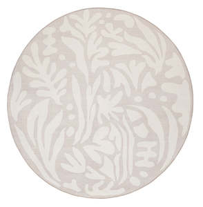 Round Rugs: Didi Grey Cream Leaves Rollie Pollie Round Playmat