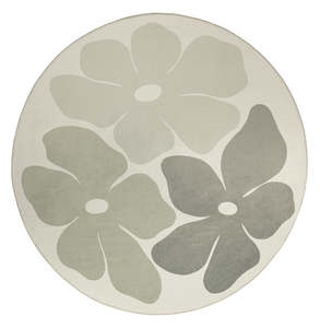 Round Rugs: Rory Grey Green Flowers Rollie Pollie Round Playmat