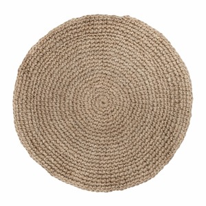Georgia Natural Brown Crochet Round Jute Rug