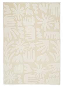 Salah Textured Abstract Neutral Washable Rug