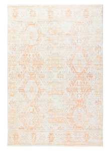 Tribal Rugs: Neride Orange and Cream Tribal Washable Rug