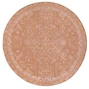 Tribal Rugs: Zell Teracotta Brown Plush Rollie Pollie Round Playmat