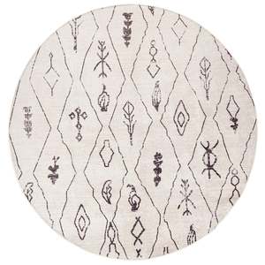 Tribal Rugs: Yssa Brown Charcoal Plush Rollie Pollie Round Playmat