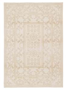 Anais Cream Medallion Washable Rug