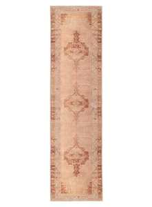 Feliza Cream and Rust Medallion Washable Runner Rug