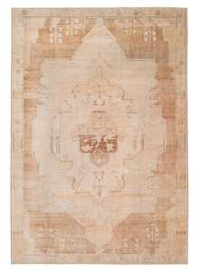 Traditional Rugs: Sabine Cream and Rust Medallion Washable Rug