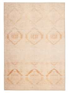 Esther Cream and Peach Tribal Washable Rug
