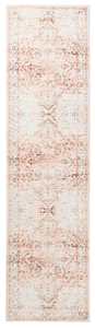 Traditional Rugs: Veronique Peach and Brown Distressed Washable Runner Rug