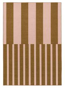 Zahra Taupe and Mocha Striped Indoor Outdoor Rug
