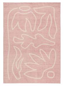 Manuela Pink Hand Drawn Washable Rug