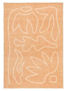 Vibrant Rugs: Berta Peach Hand Drawn Washable Rug