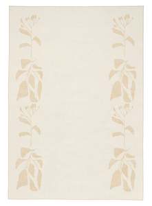 Eugenie Neutral Botanical Border Washable Rug