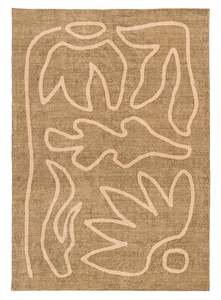 Bruna Brown Hand Drawn Washable Rug