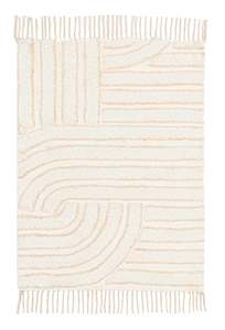 Sultry Summer Rugs: Etta Ivory Geometric Washable Bath Mat