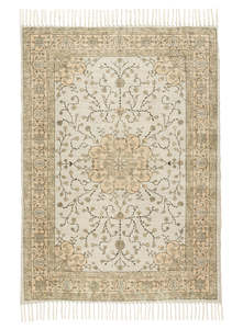 Sultry Summer Rugs: Josie Neutral Beige Boho Picnic Rug