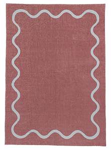 Maud Purple and Blue Wiggle Bordered Washable Rug