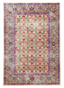 Purple Rugs: Jeraldine Multicolour Bordered Floral Rug