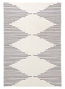 Aldana Black and Cream Tribal Washable Rug
