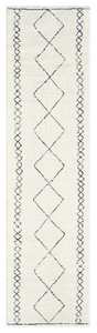 Monochromatic Rugs: Tamira Grey and Ivory Diamond Tribal Runner Rug