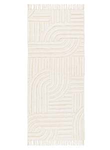 Etta Ivory Geometric Washable Runner Rug