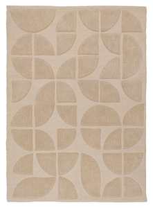Berber Rugs: Mai Beige Geometric Washable Wool Rug