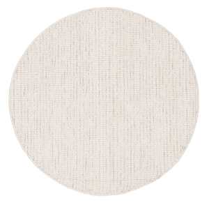 Cotton Jute Rugs: Pella Cream and Grey Textured Flatweave Round Rug