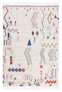 Red Rugs: Remi Ivory Multi-Colour Abstract Tribal Indoor Outdoor Rug