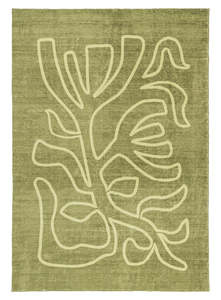 Green Rugs: Shandi Green Hand Drawn Washable Rug