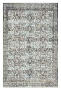 For Men: Santi Green and Grey Traditional Distressed Washable Rug