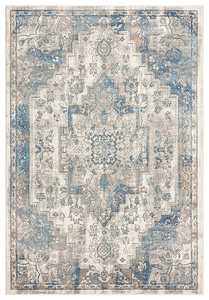 Rhona Blue And Grey Distressed Floral Rug