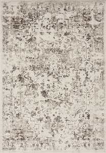 Liliana Cream And Brown Traditional Distressed Floral Rug