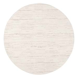 Tandara Grey and Cream Abstract Pattern Washable Round Rug
