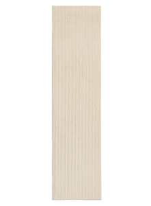 White Rugs: Veluz Cream Striped Washable Faux Fur Runner Rug