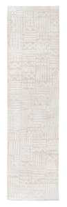 White Rugs: Kalinda Beige and Ivory Geometric Tribal Runner Rug *NO RETURNS UNLESS FAULTY