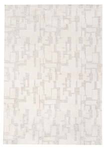 White Rugs: Jessie Ivory Cream Abstract Textured Rug
