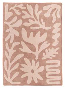 Pink Rugs: Hira Pink Beige Shapes Rollie Pollie Playmat