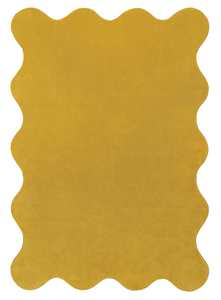 Yellow Rugs: Sharra Mustard Yellow Scallop Washable Rug