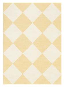 Ellis Yellow Cream Checkered Washable Rug