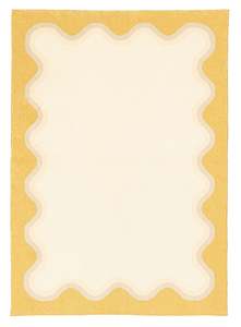 Yellow Rugs: Esti Cream and Yellow Wiggle Bordered Washable Rug