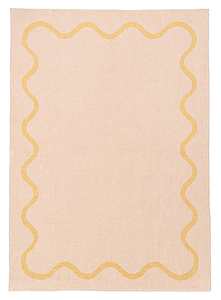 Eva Pink and Yellow Wiggle Bordered Washable Rug