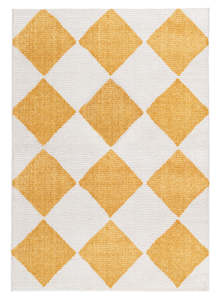 Agatha Ivory and Yellow Checkered Rug