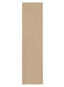 Sitti Beige Striped Washable Faux Fur Runner Rug