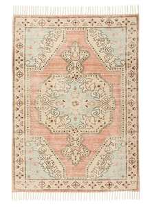 Sultry Summer Rugs: Zaira Cream and Pink Boho Picnic Rug