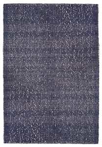 For Men: Kendra Navy Blue and Ivory Wool Rug