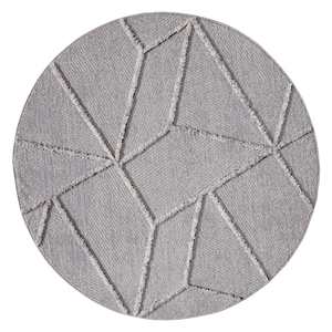 For Men: Soraya Grey Abstract Textured Round Rug