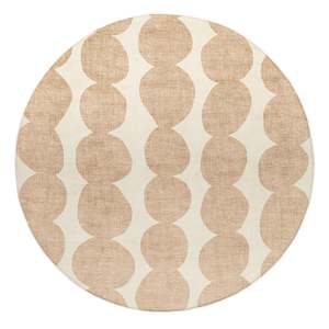 Lexa Beige and Light Beige Abstract Rollie Pollie Round Playmat