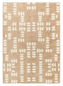 Beige Rugs: Alba Beige and Ivory Geometric Rollie Pollie Playmat