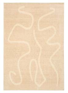 Larsa Beige and Light Beige Abstract Washable Rug