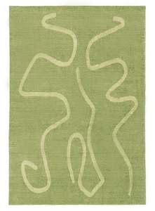 Odessa Green and Light Green Abstract Washable Rug