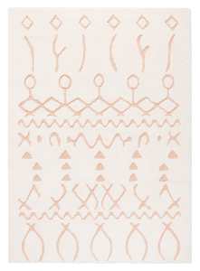 Matilda Cream and Peach Tribal Shag Rug